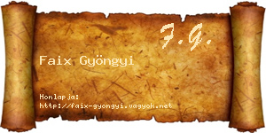 Faix Gyöngyi névjegykártya